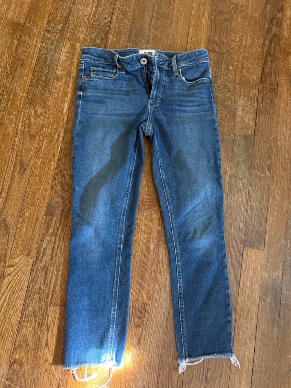PAIGE Dark Blue Straight-Leg Women's Jeans